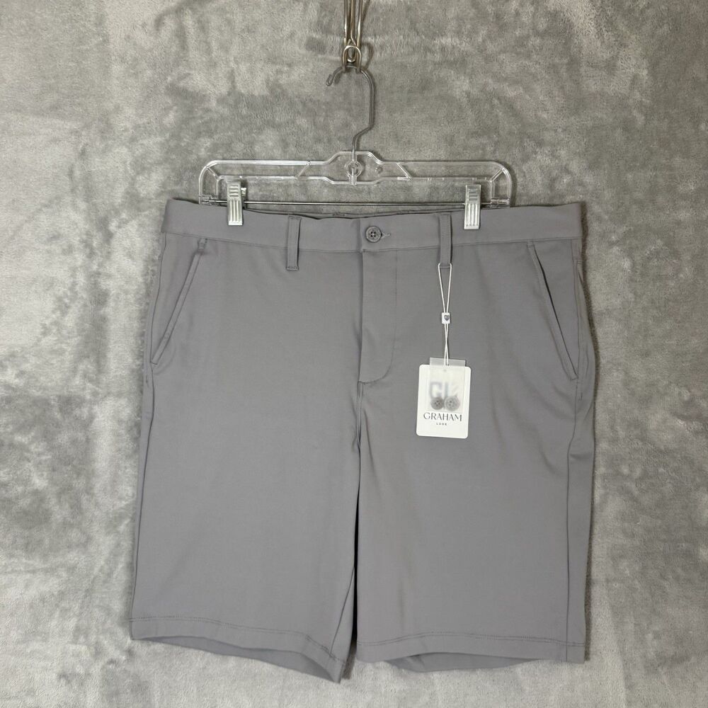 NWT Graham Luxe Shorts Mens Size 36 Trace Gray Performance Soft Stretch Golf